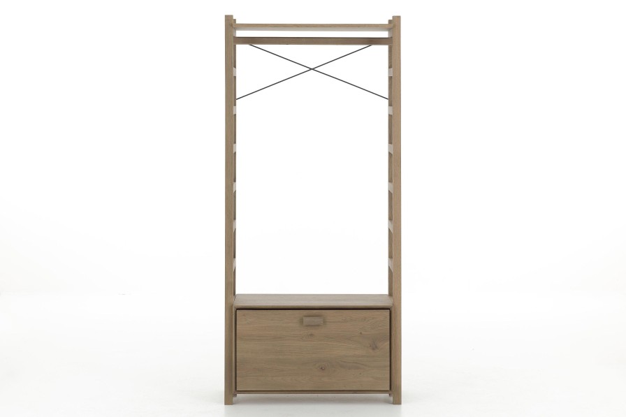 Flamant Aber, Shoe Rack, Weathered Oak, With Closet Rod Hot