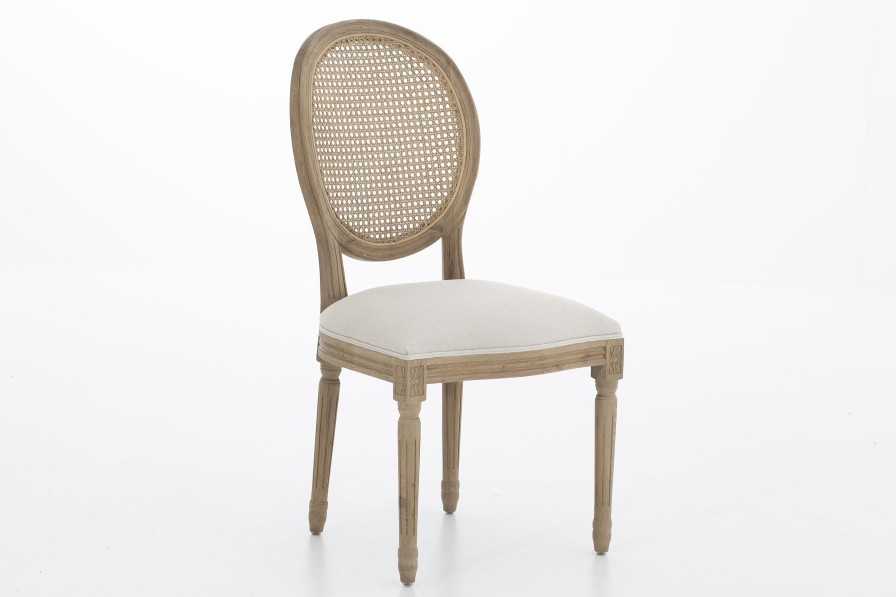 Flamant Medy, Chair, Oak, Natural Linen Clearance