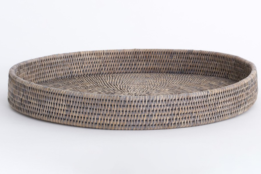 Flamant Togo, Tray, Round, Reed, Grey, 48Cm Online