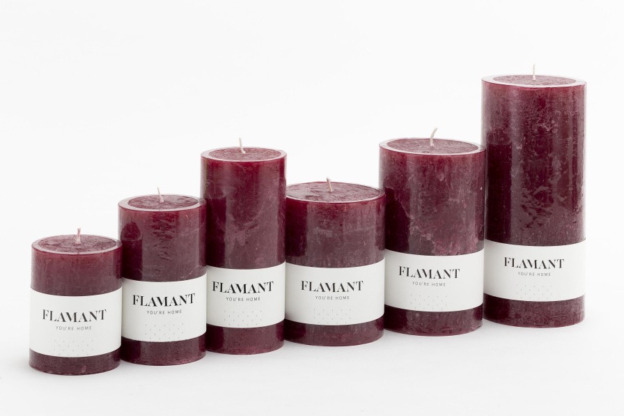 Flamant Beth, Candle, Colour Balmoral Red, 9X20Cm Wholesale