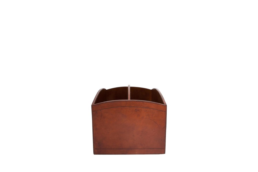 Flamant Manhattan, Magazine Holder, Brown Leather Online