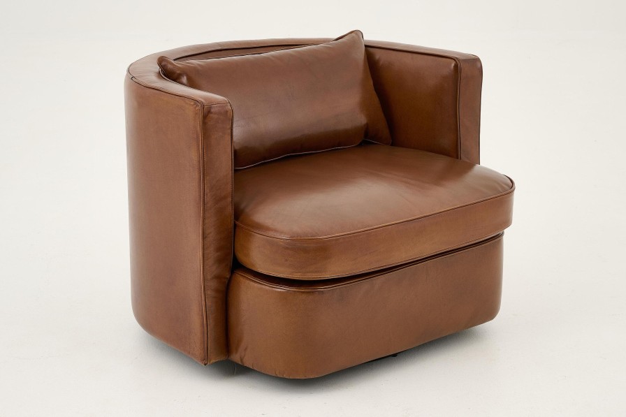 Flamant Nelia, Armchair, Leather Cognoac, Rotatable Online