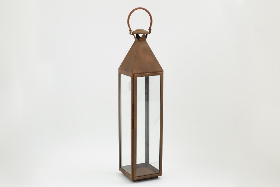 Flamant Ellis, Lantern, Iron And Glass, Rust, Xl Clearance