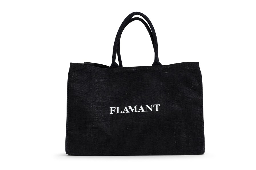 Flamant Flamant Bag, Shopping Bag, Jute, Black Clearance