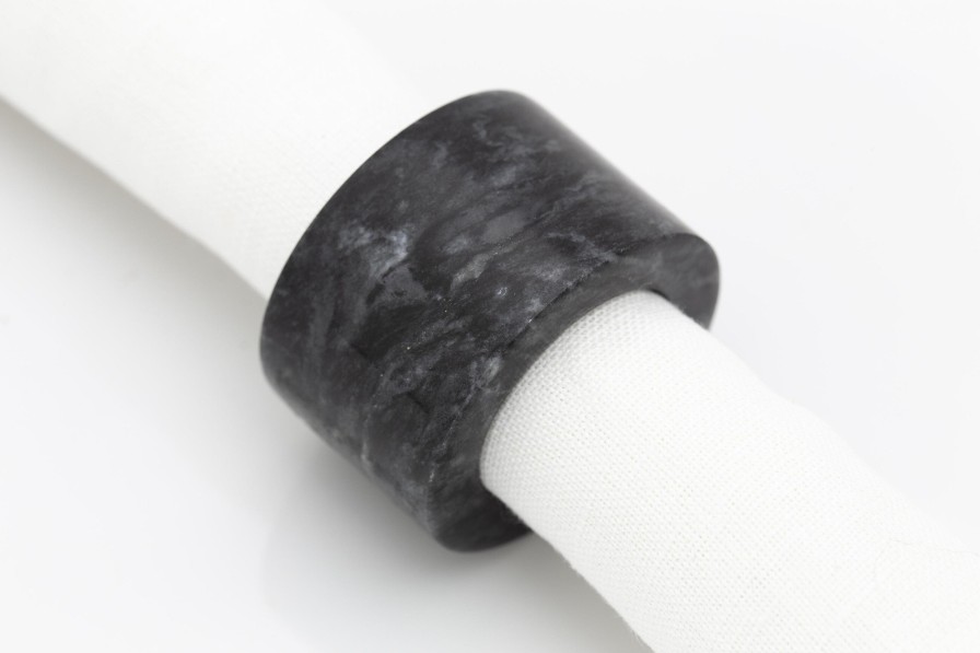 Flamant Maureen, Napkin Ring, Marble, Black Clearance