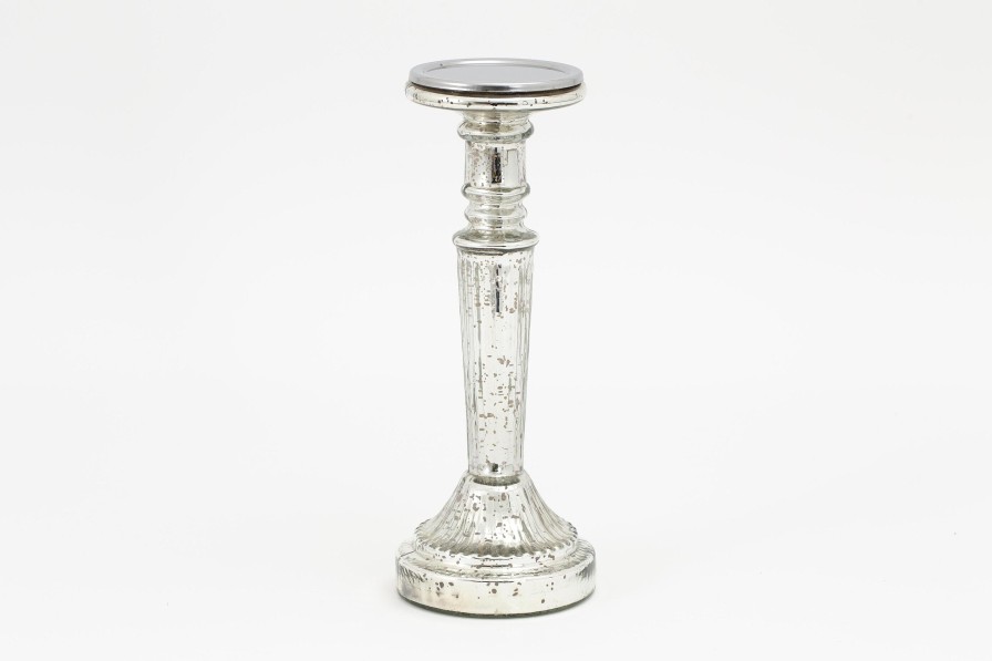 Flamant Zinia, Candlestick, Mercury Glass, L Hot