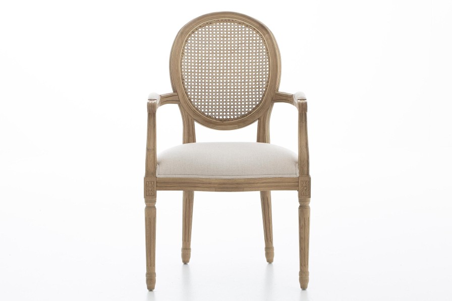 Flamant Medy, Armchair, Oak, Natural Linen Hot