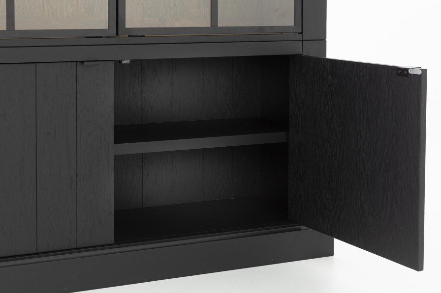 Flamant Iron Jason, Cabinet, Black, Oak, 3 Iron Doors Wholesale