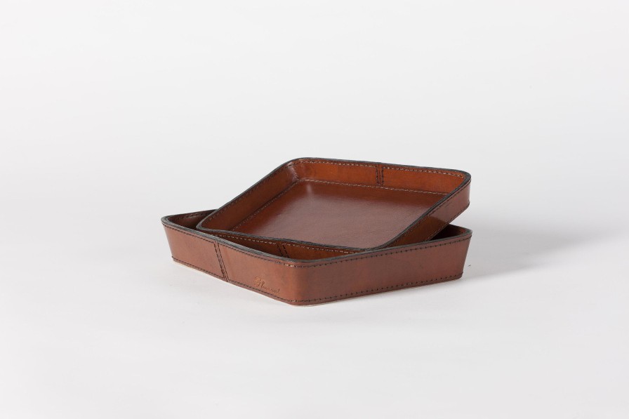 Flamant Manhattan, Tray, Brown Leather, L Wholesale