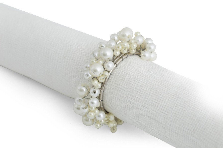 Flamant Osaka, Napkin Ring, Beads, Ivory Hot