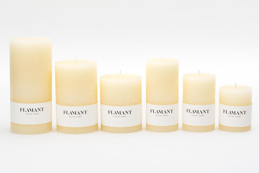 Flamant Beth, Candle, Colour Cream, 9X20Cm Clearance