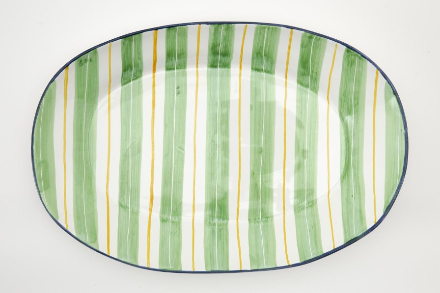 Flamant Nanna, Serving Plate, Green, Oval Wholesale