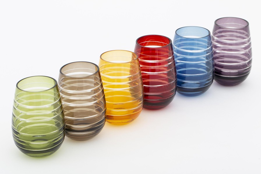 Flamant Brahms, Glass, Different Colours, Set Of 6 Clearance