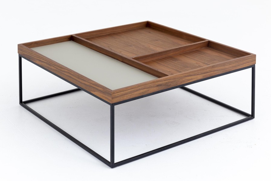 Flamant Jalon, Coffee Table, Square, Wood And Metal Wholesale