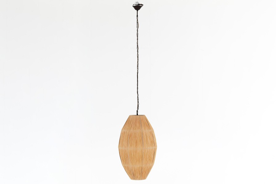 Flamant Aimee, Pendant Lamp, Raffia And Iron, L Hot