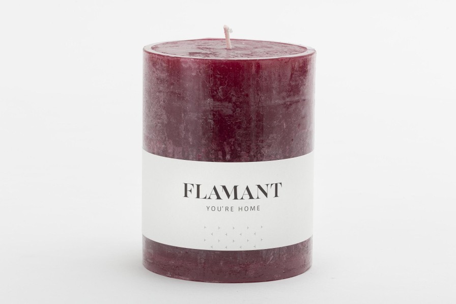 Flamant Beth, Candle, Colour Balmoral Red, 9X11,5Cm Hot