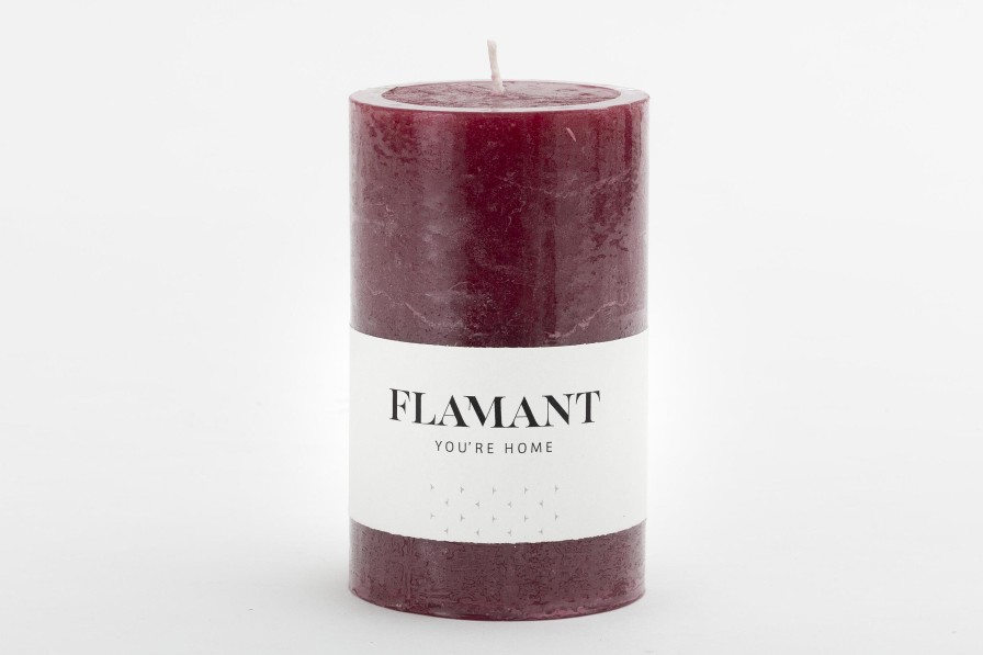 Flamant Beth, Candle, Colour Balmoral Red, 7X11,5Cm Clearance