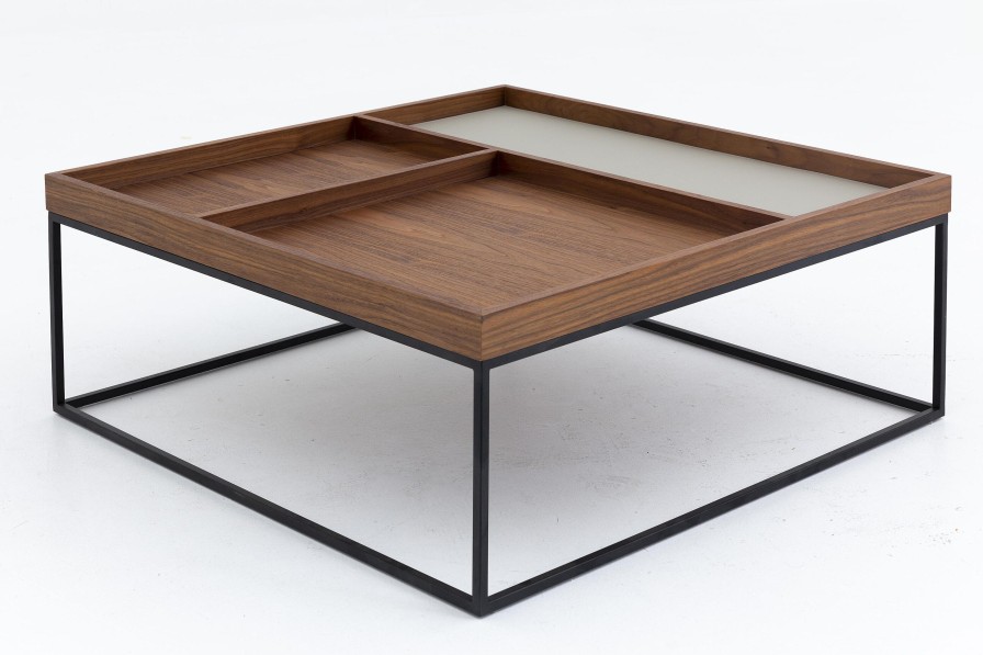 Flamant Jalon, Coffee Table, Square, Wood And Metal Wholesale