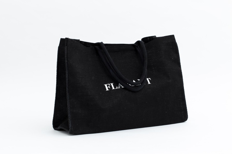 Flamant Flamant Bag, Shopping Bag, Jute, Black Clearance