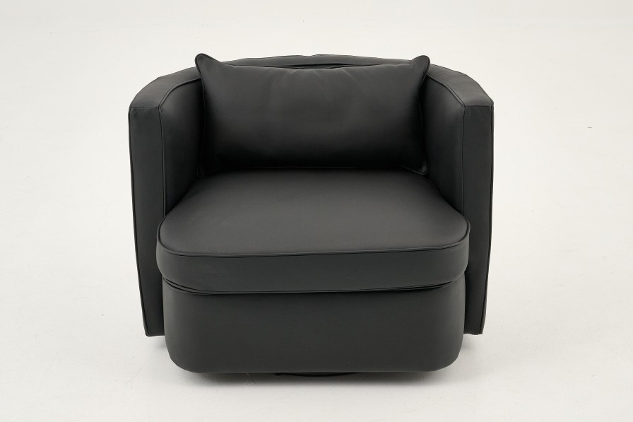 Flamant Nelia, Armchair, Leather Black, Rotatable Best