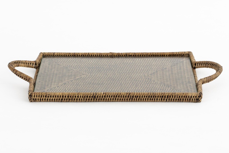 Flamant Togo, Tray, Rectangular, With Glass, Reed Clearance