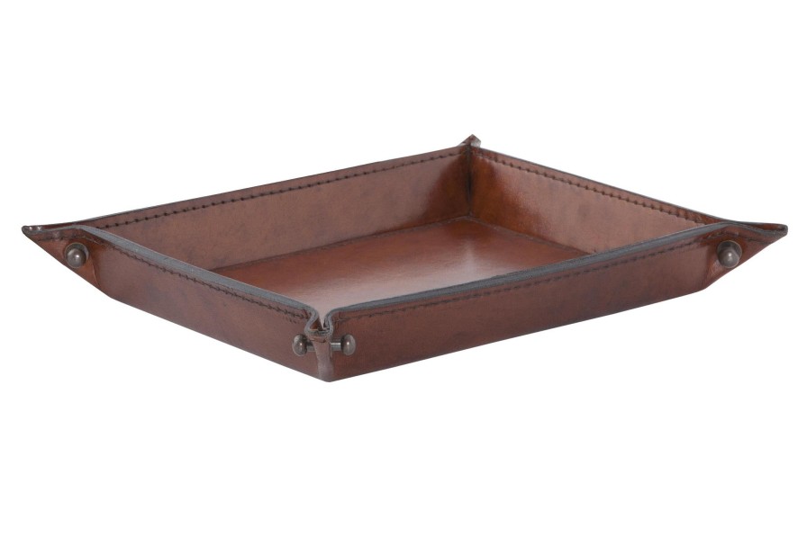 Flamant Manhattan, Tray, Brown Leather, S Clearance