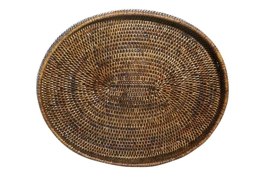 Flamant Togo, Tray, Oval, With Rim, Reed, 46Cm Clearance