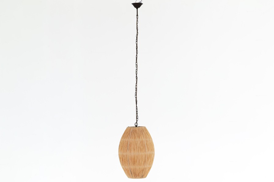 Flamant Aimee, Pendant Lamp, Raffia And Iron, S Hot