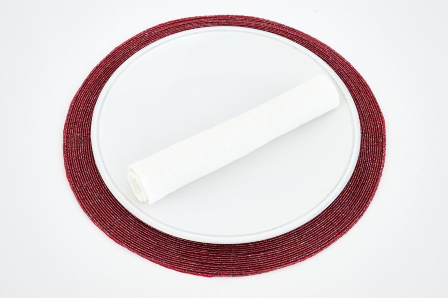 Flamant Delvin, Placemat, Beads, Red New